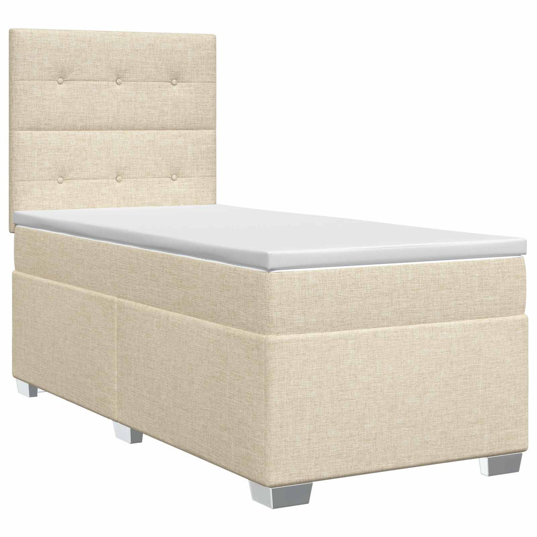 Boxmadras med topmadras Cremefarvet 100 x 200 cm Stof