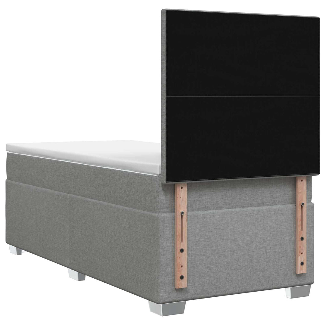 Boxmadras med topmadras Lysegrå 100 x 200 cm Stof