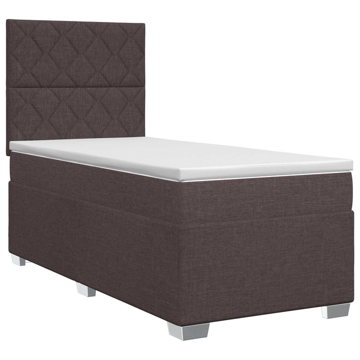 Boxmadras med topmadras Mørk Brun 100 x 200 cm Stof