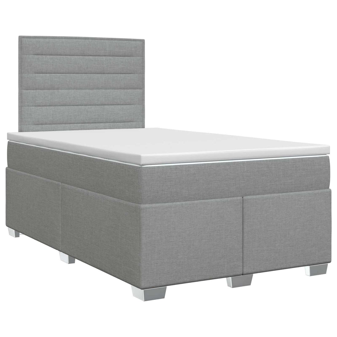 Boxmadras med topmadras Lysegrå 120 x 190 cm Stof
