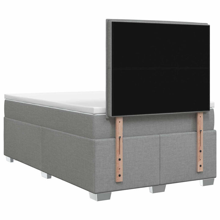 Boxmadras med topmadras Lysegrå 120 x 190 cm Stof