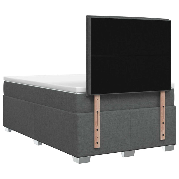 Boxmadras med topmadras Mørkegrå 120 x 190 cm Stof