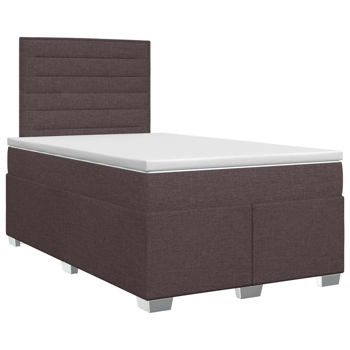 Boxmadras med topmadras Mørk Brun 120 x 190 cm Stof