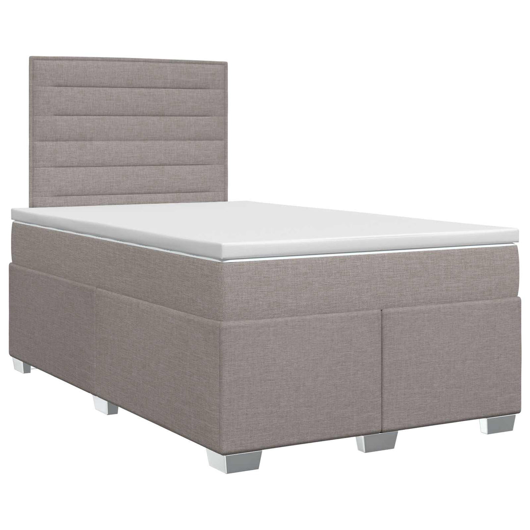 Boxmadras med topmadras Gråbrun 120 x 190 cm Stof