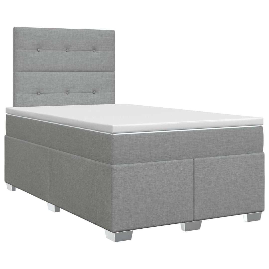 Boxmadras med topmadras Lysegrå 120 x 190 cm Stof