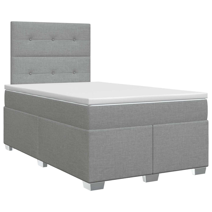 Boxmadras med topmadras Lysegrå 120 x 190 cm Stof