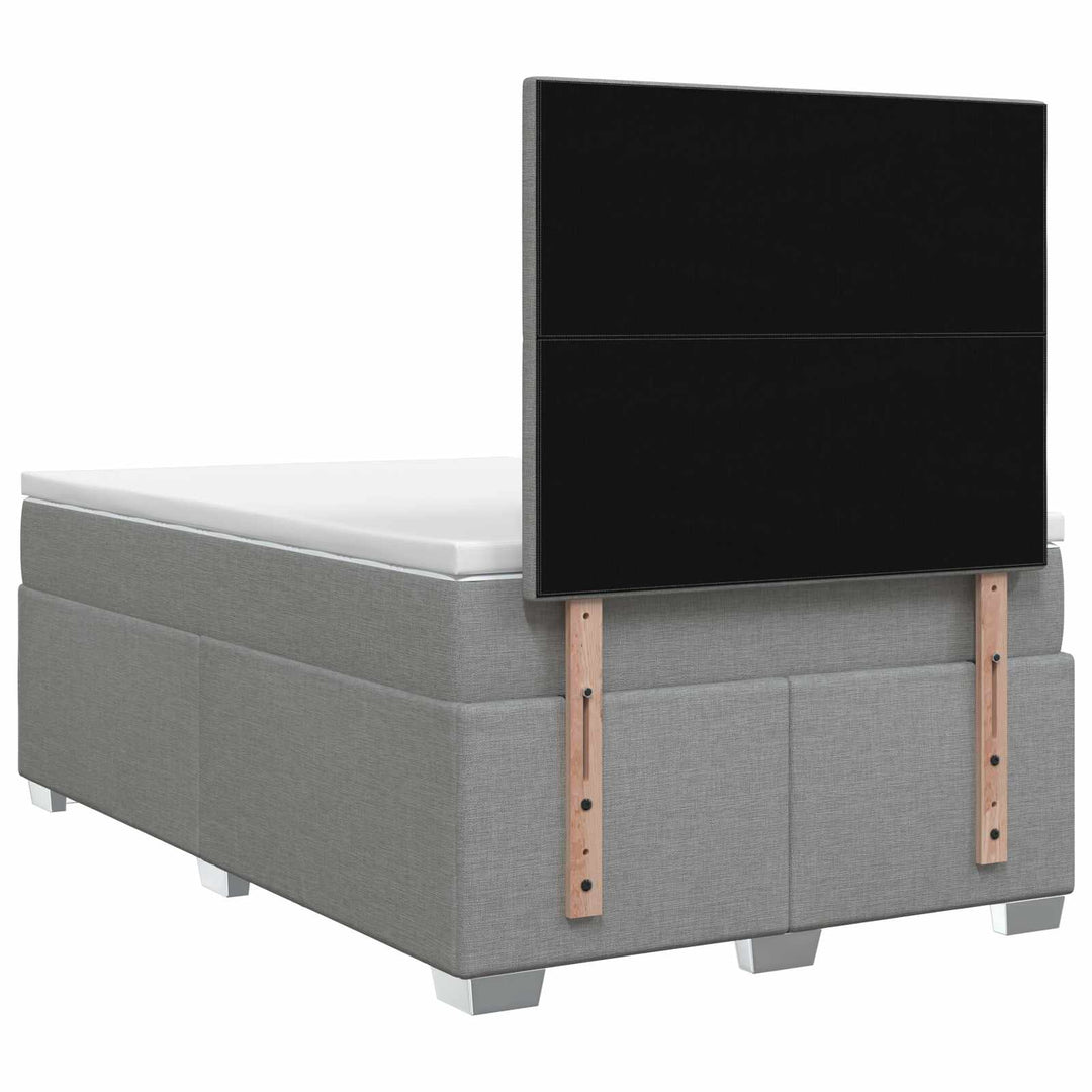Boxmadras med topmadras Lysegrå 120 x 190 cm Stof