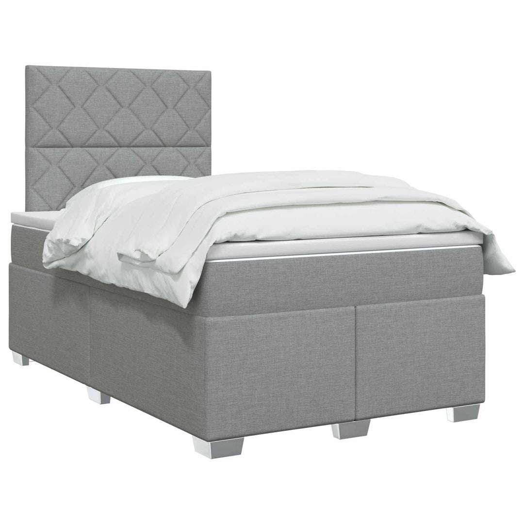 Boxmadras med topmadras Lysegrå 120 x 190 cm Stof