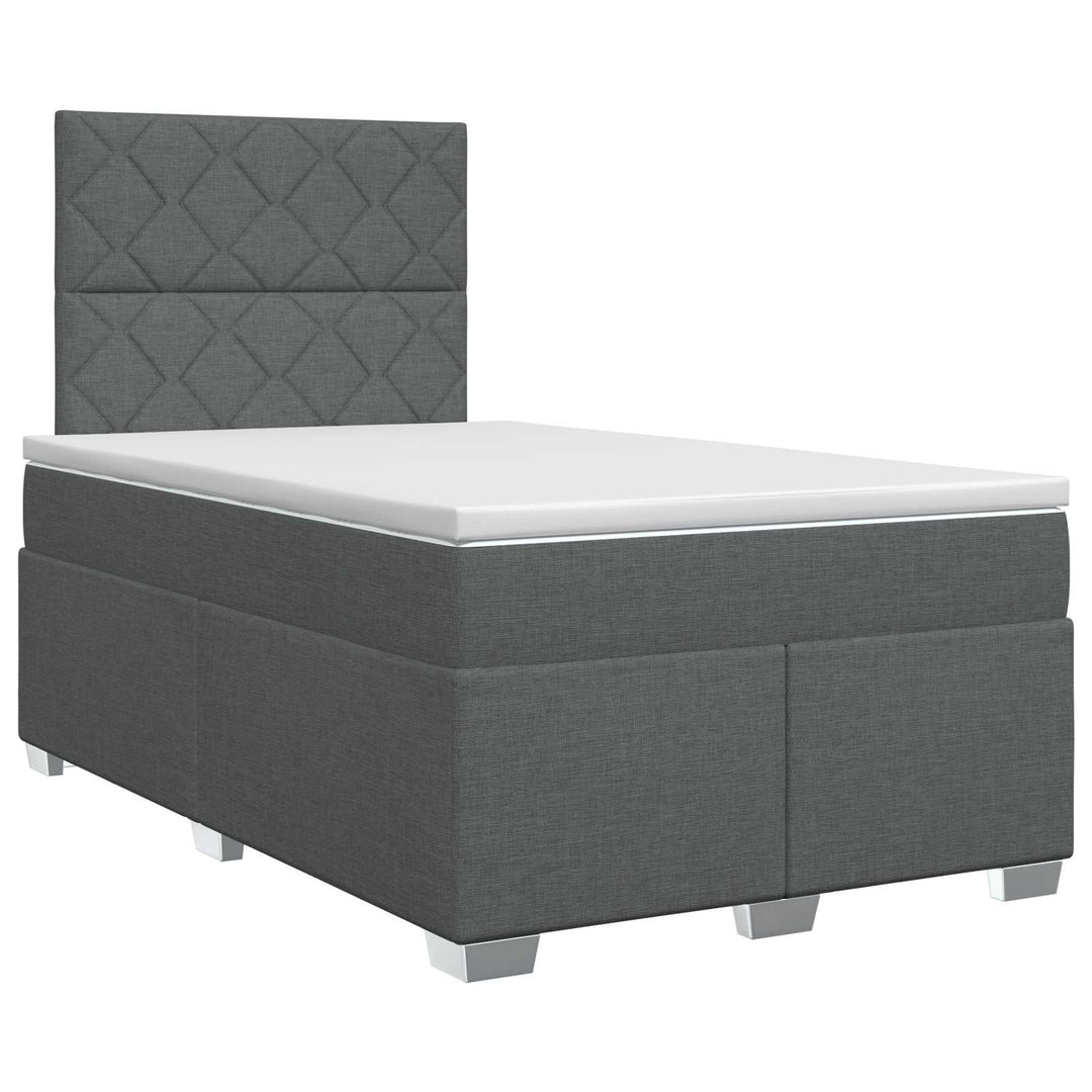 Boxmadras med topmadras Mørkegrå 120 x 190 cm Stof