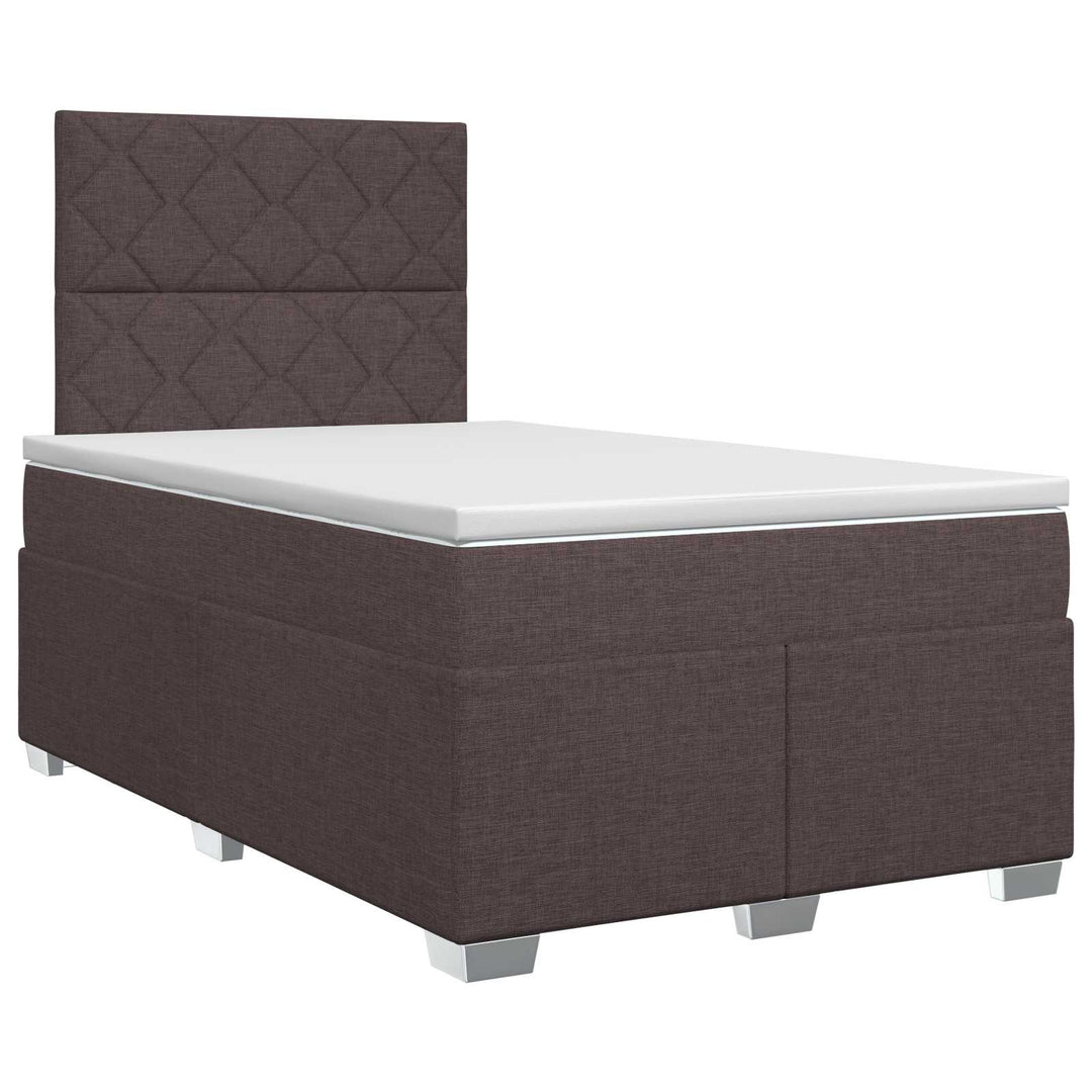 Boxmadras med topmadras Mørk Brun 120 x 190 cm Stof