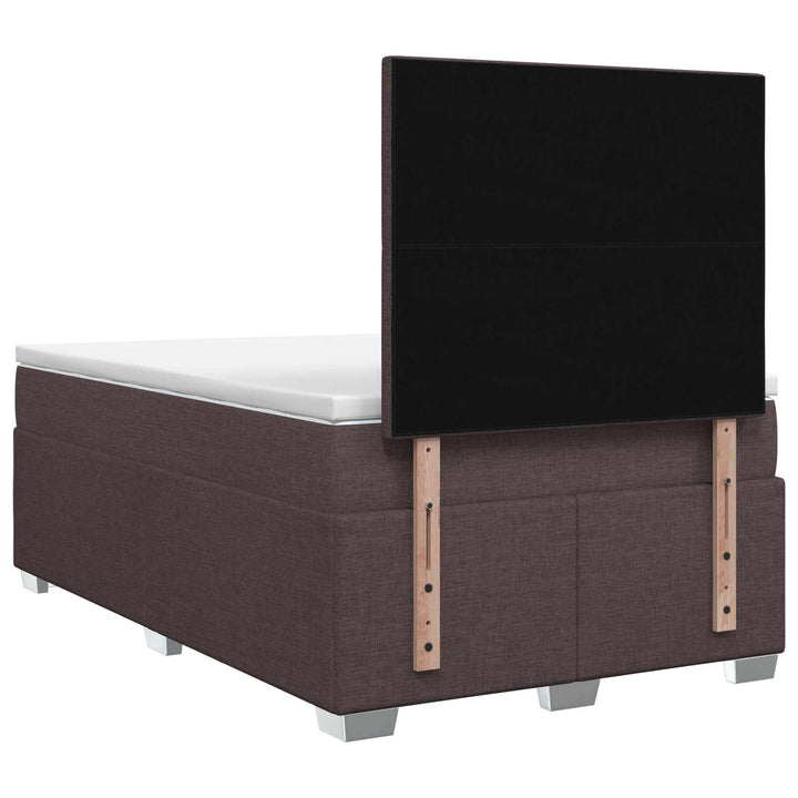 Boxmadras med topmadras Mørk Brun 120 x 190 cm Stof