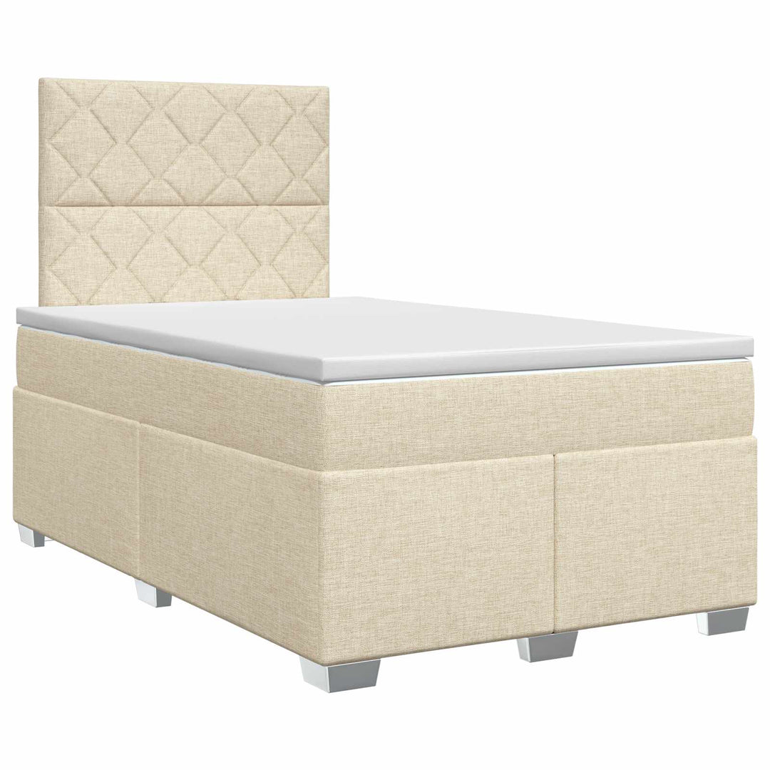 Boxmadras med topmadras Cremefarvet 120 x 190 cm Stof