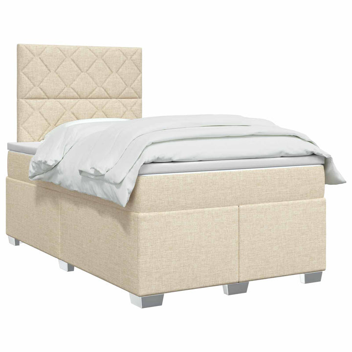 Boxmadras med topmadras Cremefarvet 120 x 190 cm Stof