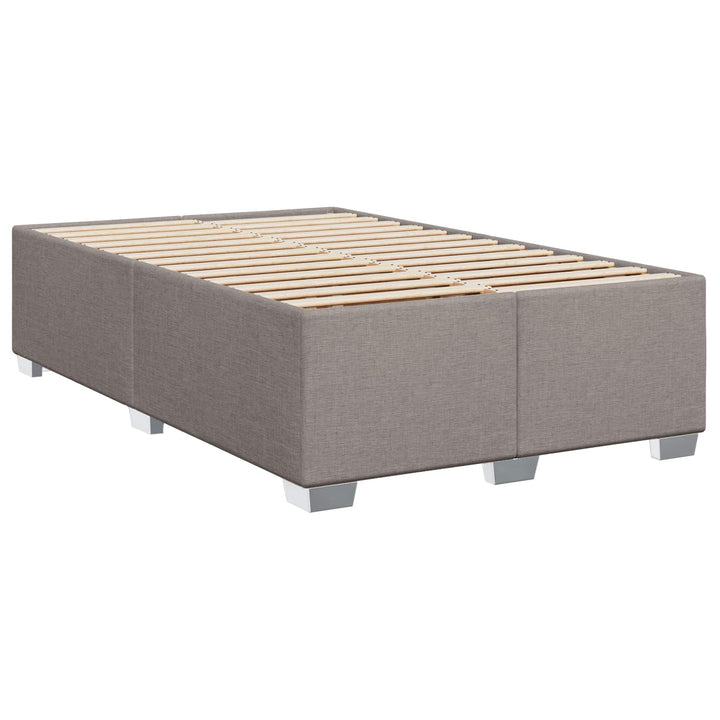 Boxmadras med topmadras Gråbrun 120 x 200 cm Stof