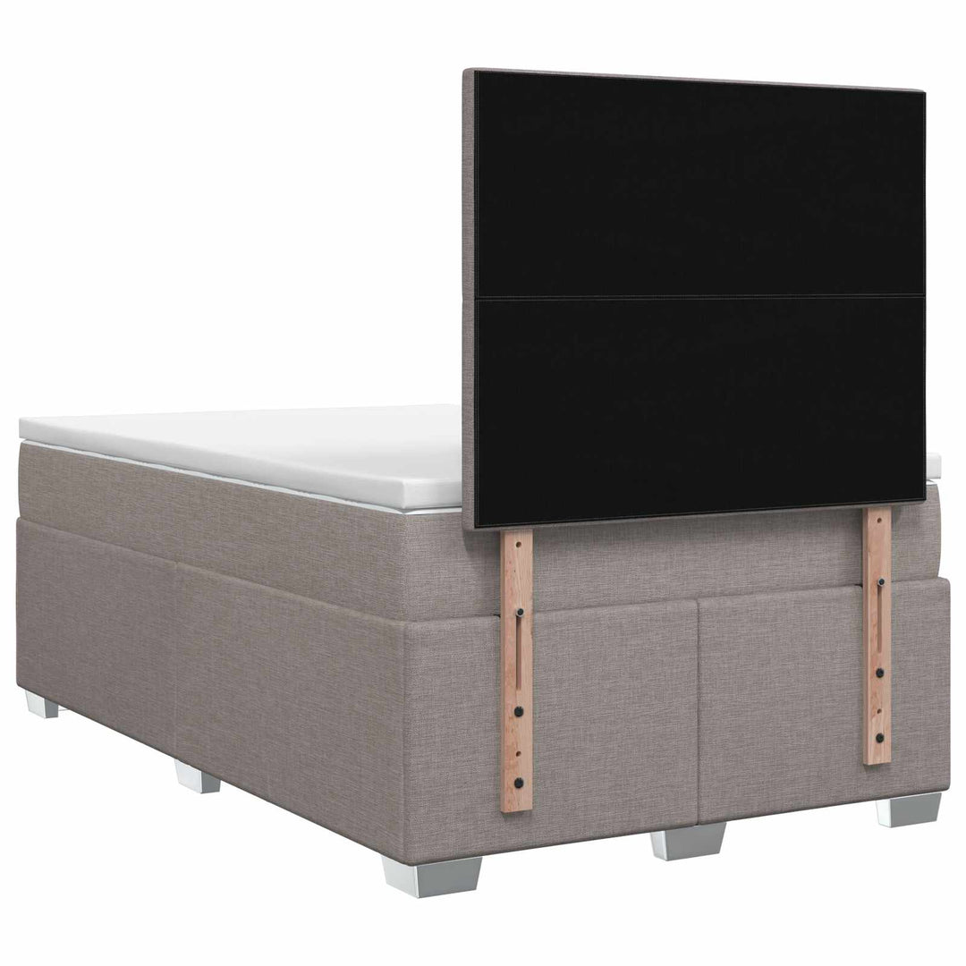 Boxmadras med topmadras Gråbrun 120 x 200 cm Stof