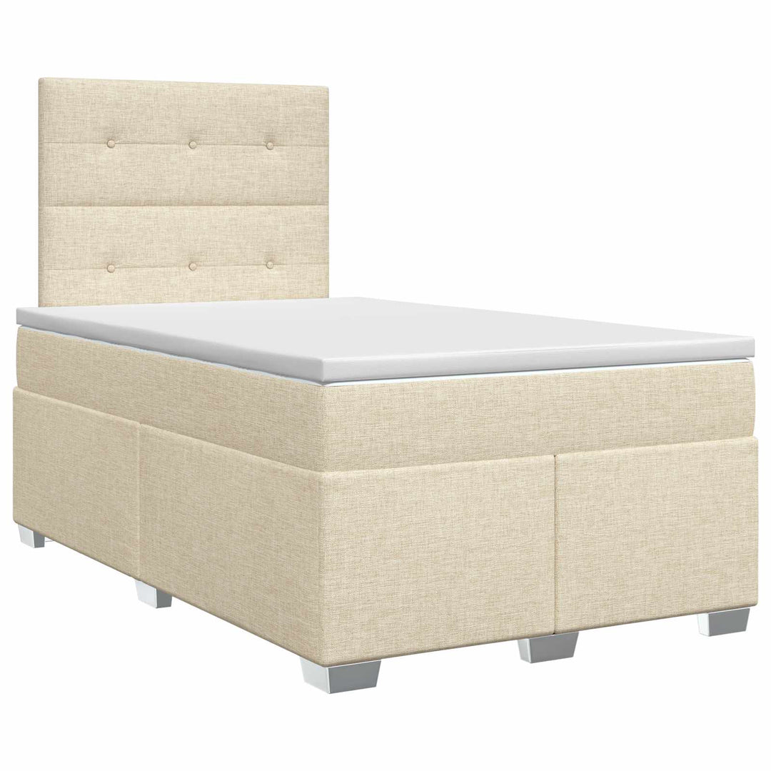 Boxmadras med topmadras Cremefarvet 120 x 200 cm Stof