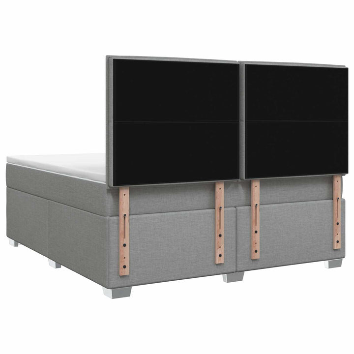 Boxmadras med topmadras Lysegrå 140 x 190 cm Stof