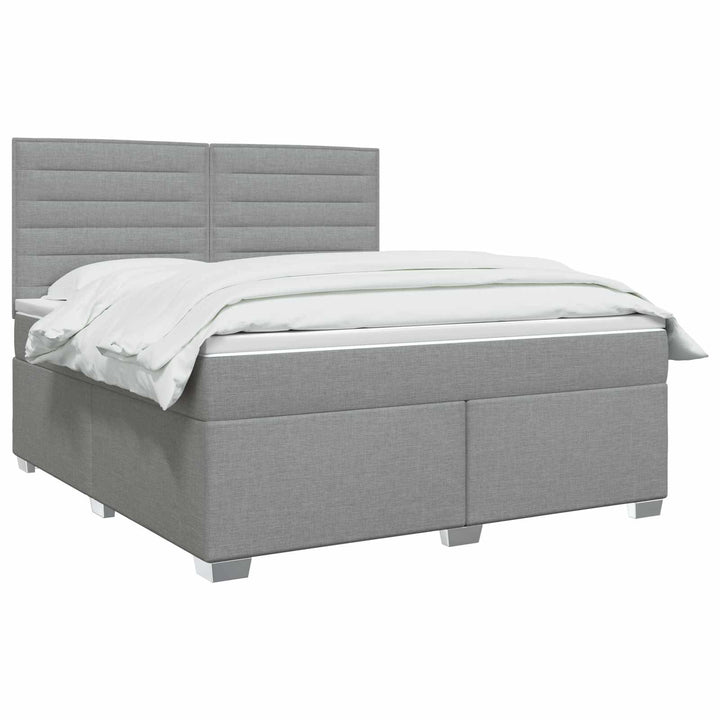 Boxmadras med topmadras Lysegrå 140 x 190 cm Stof