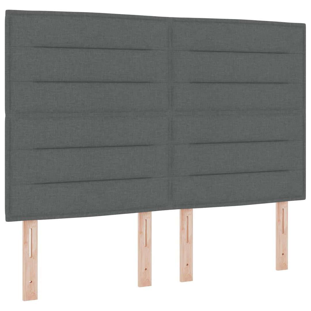 Boxmadras med topmadras Mørkegrå 140 x 190 cm Stof