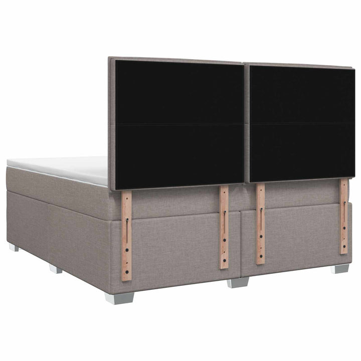 Boxmadras med topmadras Gråbrun 140 x 190 cm Stof