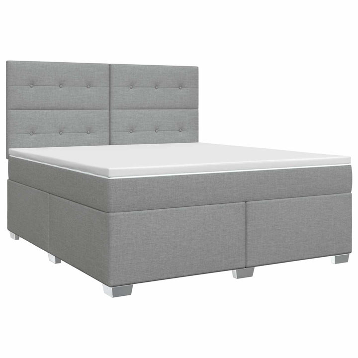 Boxmadras med topmadras Lysegrå 140 x 190 cm Stof