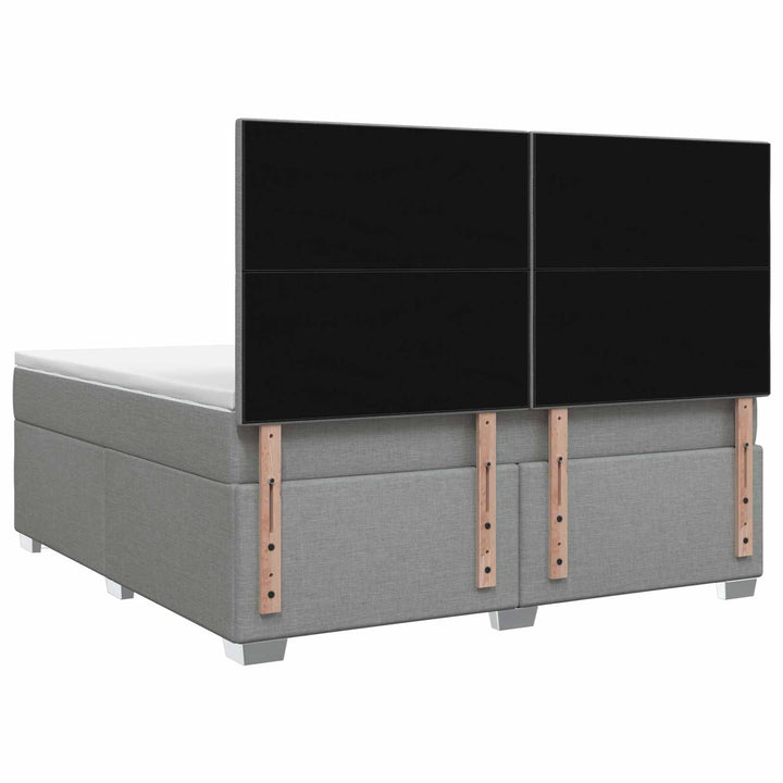 Boxmadras med topmadras Lysegrå 140 x 190 cm Stof