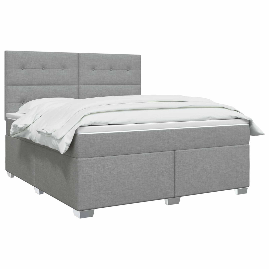Boxmadras med topmadras Lysegrå 140 x 190 cm Stof