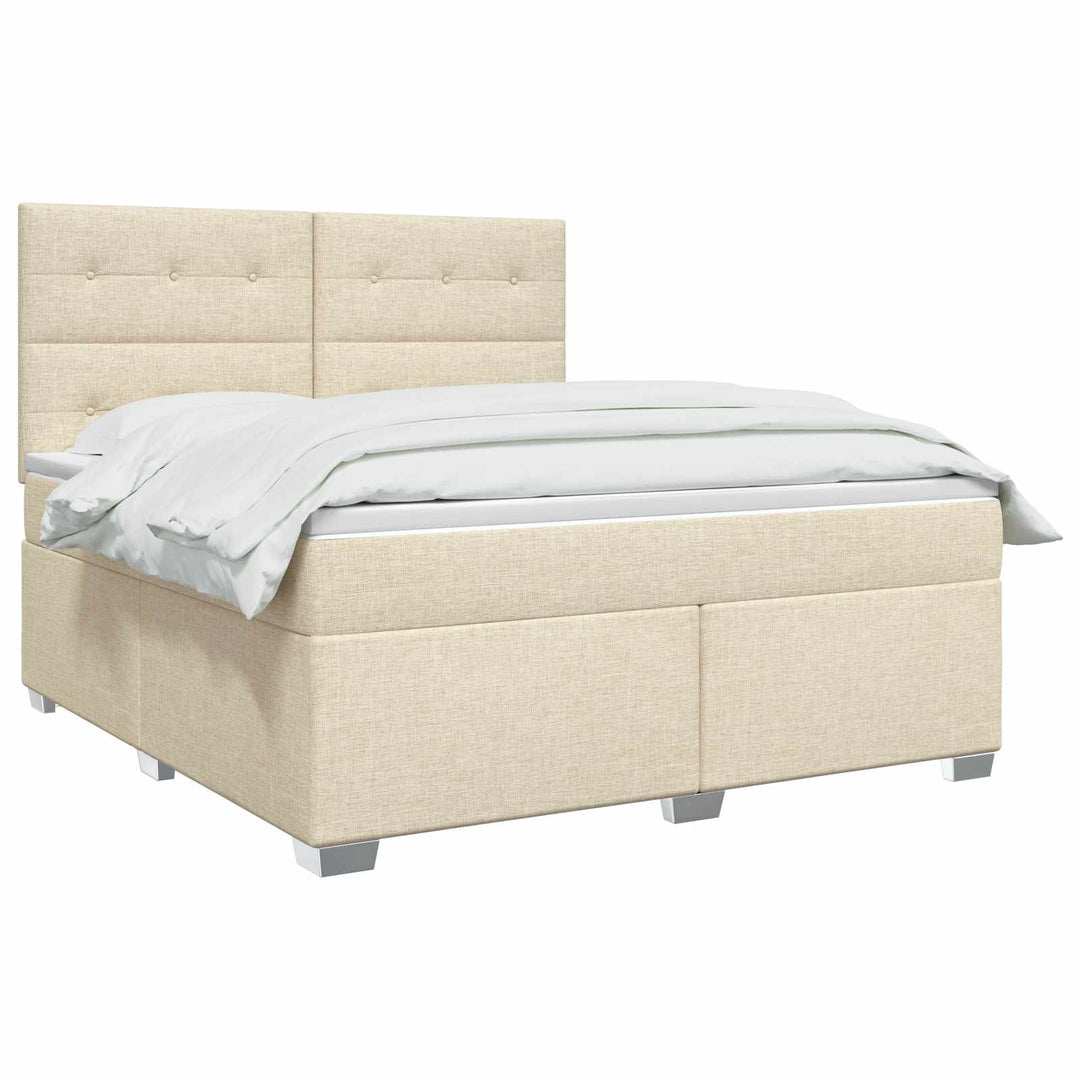 Boxmadras med topmadras Cremefarvet 140 x 190 cm Stof