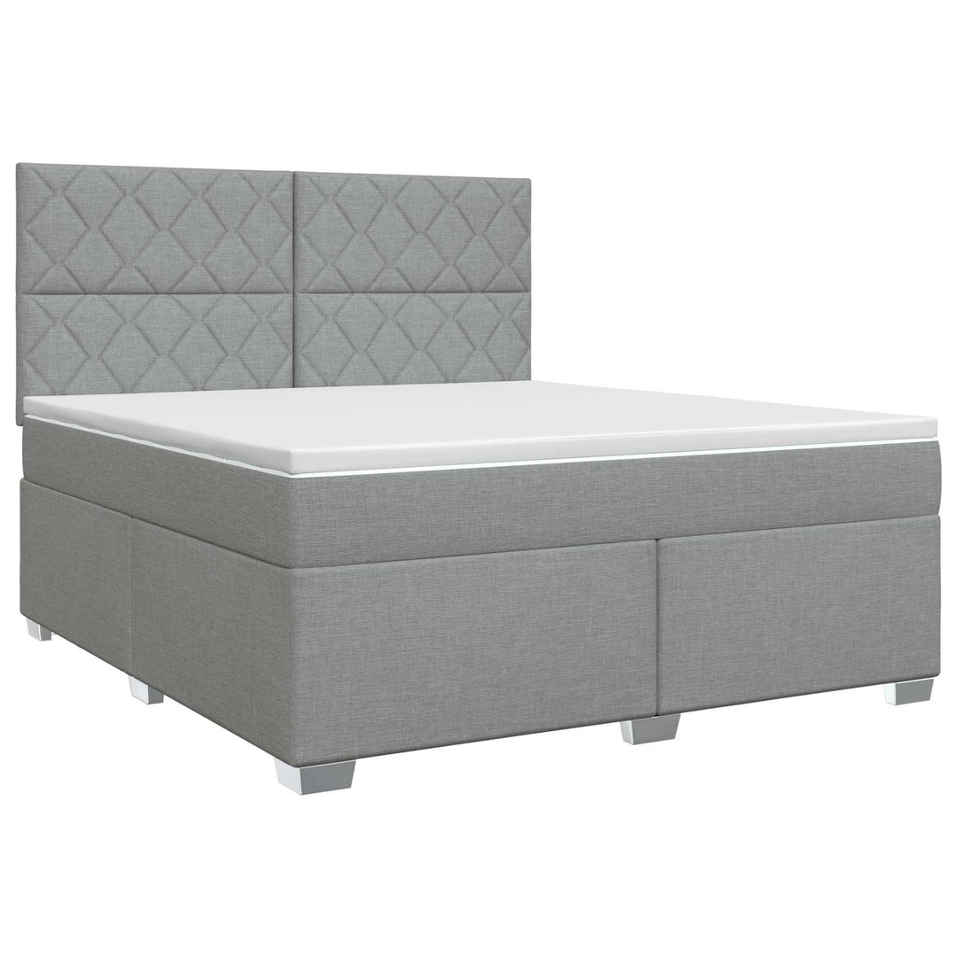 Boxmadras med topmadras Lysegrå 140 x 190 cm Stof