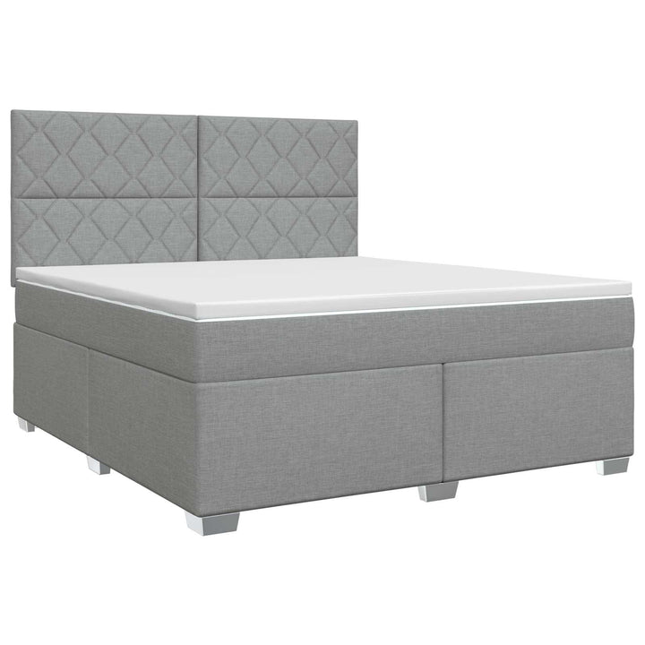 Boxmadras med topmadras Lysegrå 140 x 190 cm Stof