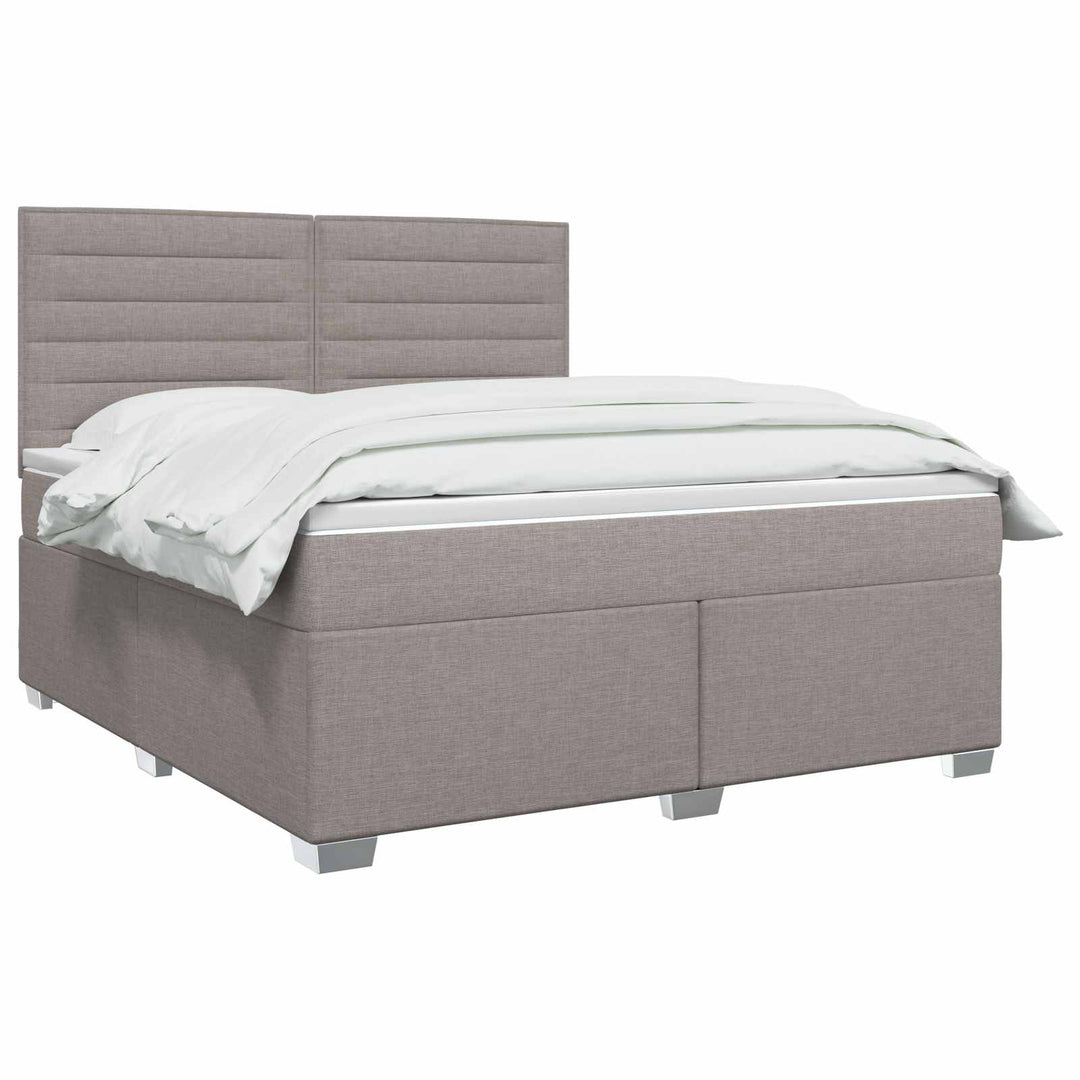 Boxmadras med topmadras Gråbrun 140 x 200 cm Stof