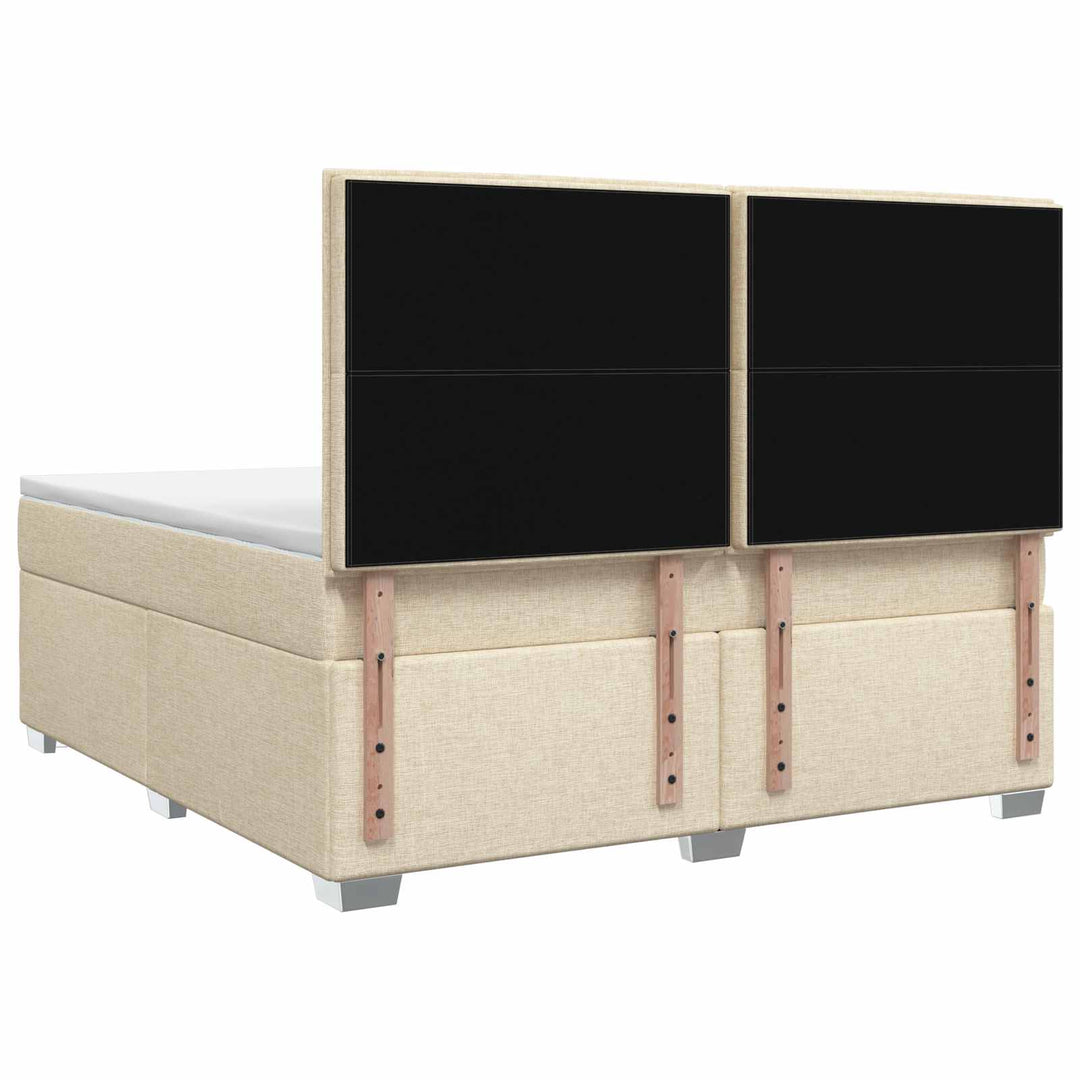 Boxmadras med topmadras Cremefarvet 140 x 200 cm Stof