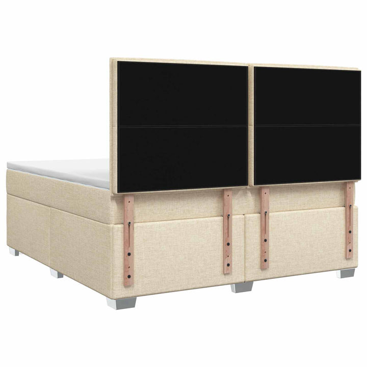 Boxmadras med topmadras Cremefarvet 140 x 200 cm Stof
