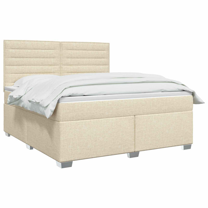 Boxmadras med topmadras Cremefarvet 140 x 200 cm Stof