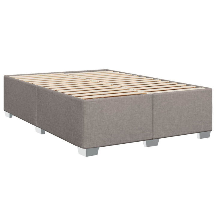 Boxmadras med topmadras Gråbrun 140 x 200 cm Stof