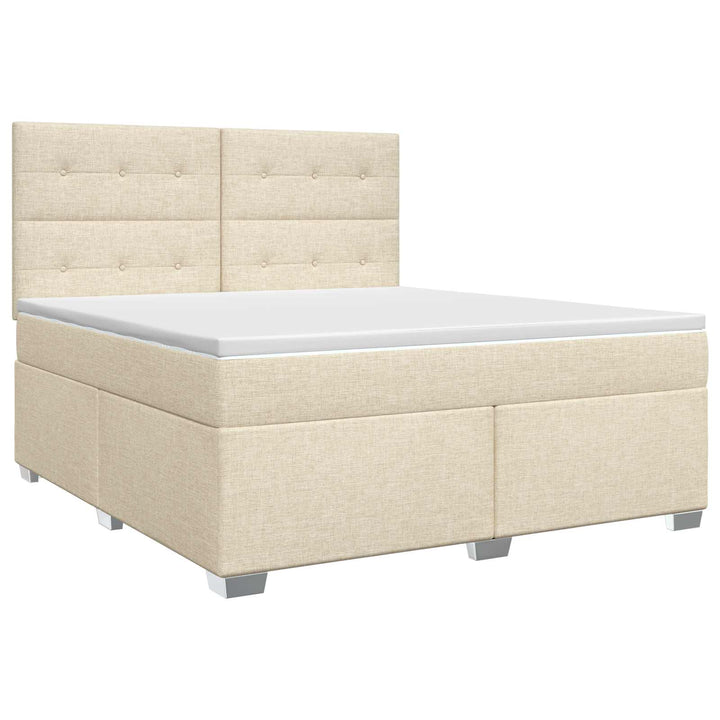Boxmadras med topmadras Cremefarvet 140 x 200 cm Stof