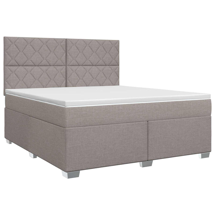 Boxmadras med topmadras Gråbrun 140 x 200 cm Stof