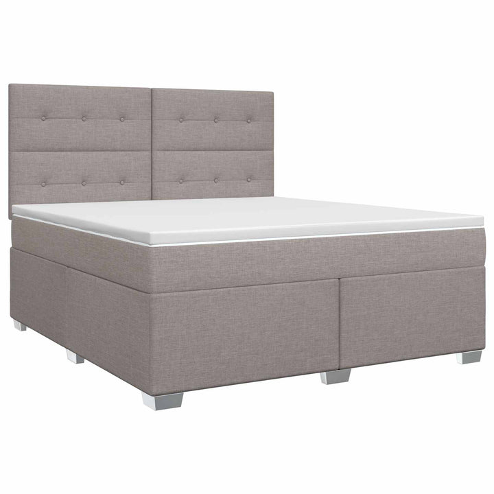 Boxmadras med topmadras Gråbrun 160 x 200 cm Stof
