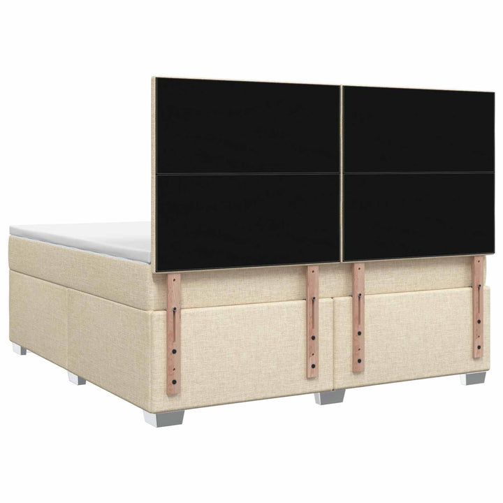 Boxmadras med topmadras Cremefarvet 180 x 200 cm Stof