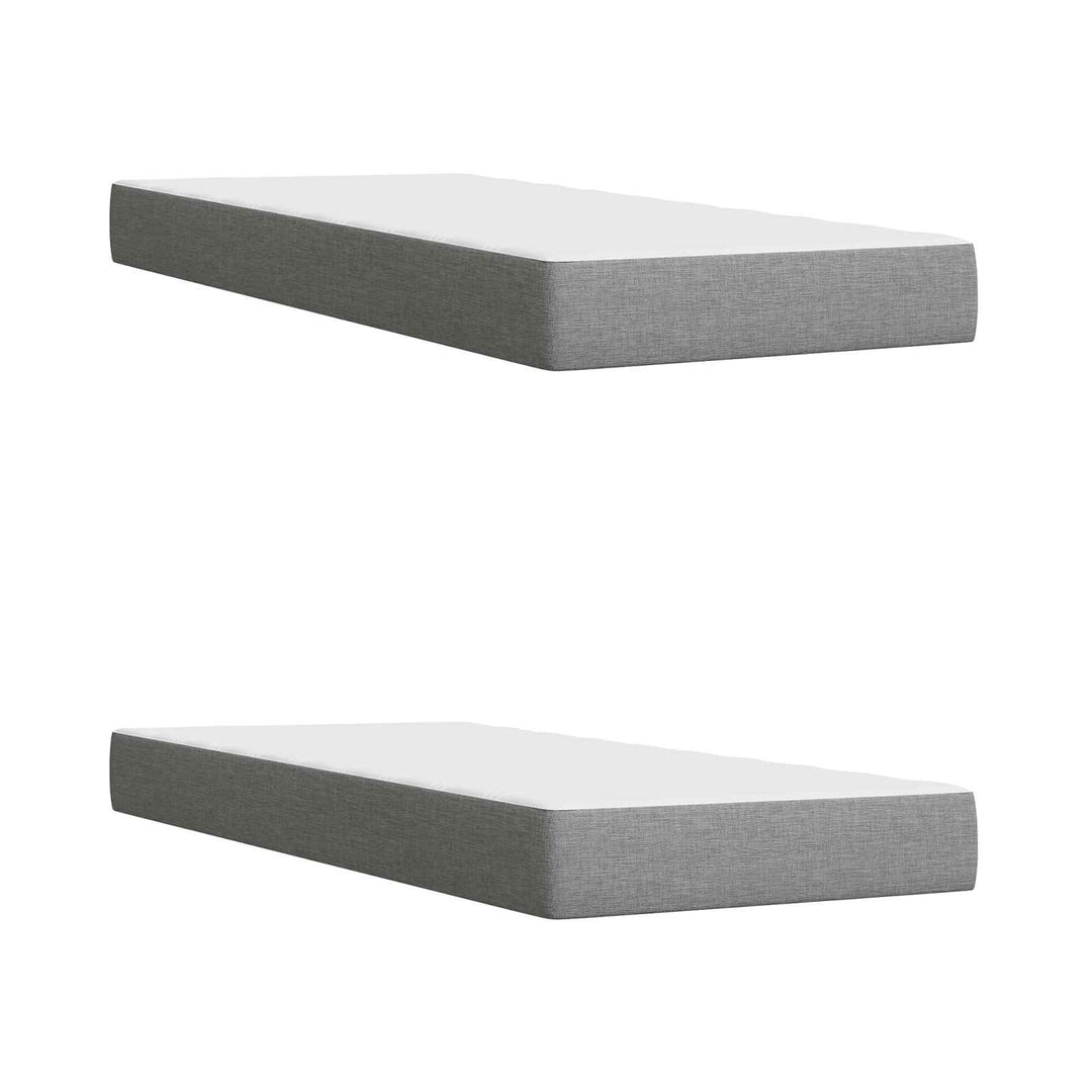 Boxmadras med topmadras Lysegrå 200 x 200 cm Stof