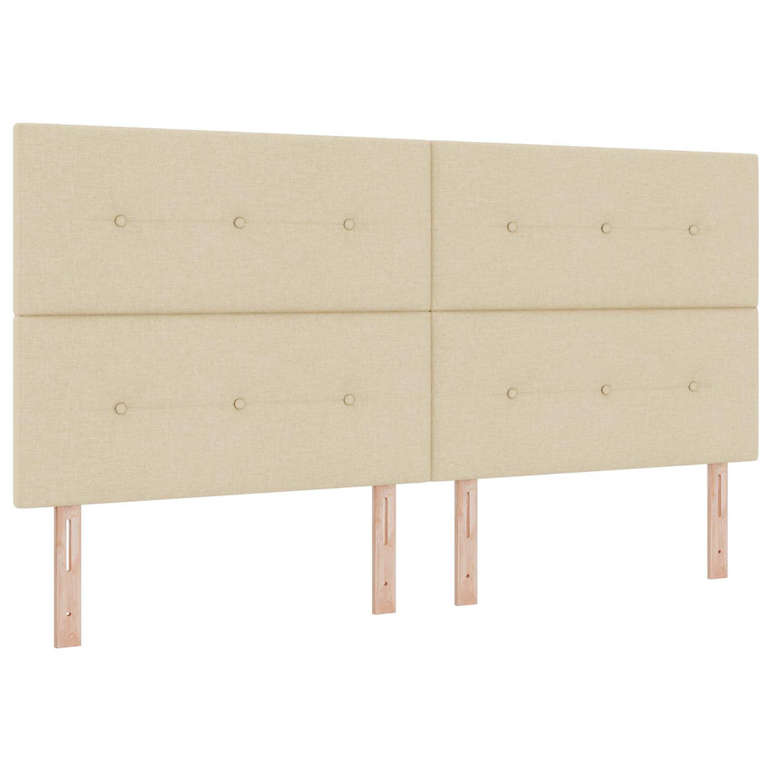 Boxmadras med topmadras Cremefarvet 200 x 200 cm Stof
