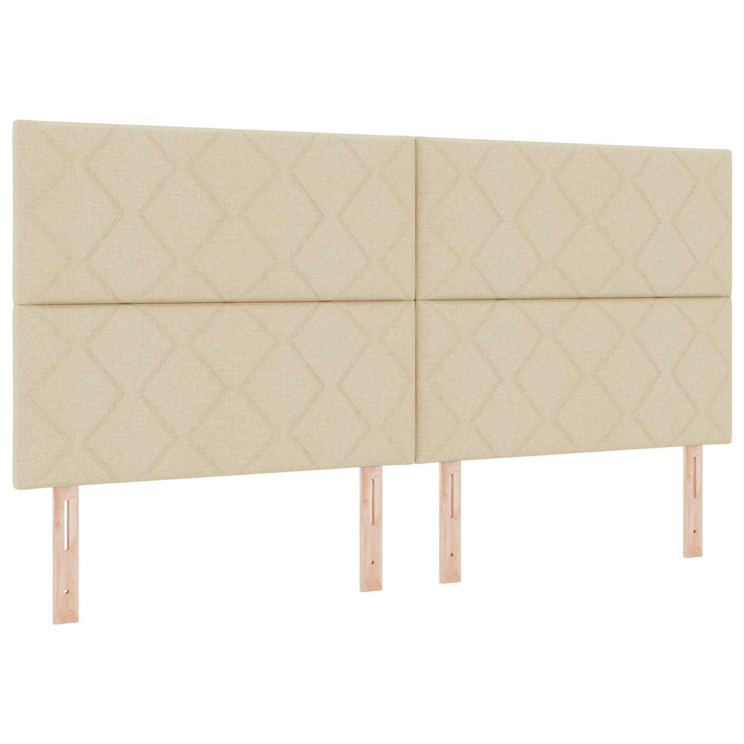 Boxmadras med topmadras Cremefarvet 200 x 200 cm Stof