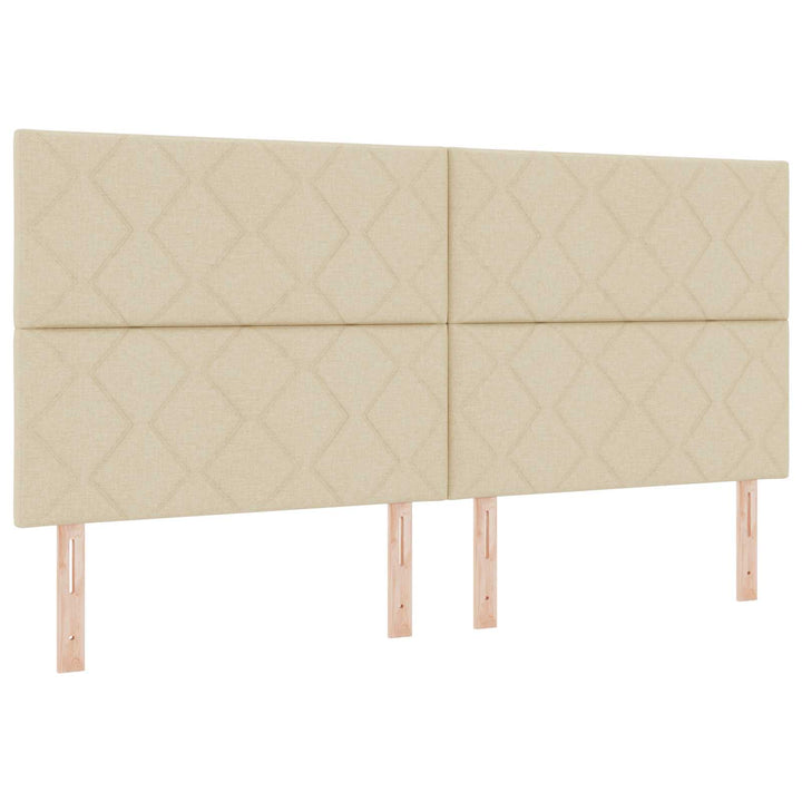 Boxmadras med topmadras Cremefarvet 200 x 200 cm Stof