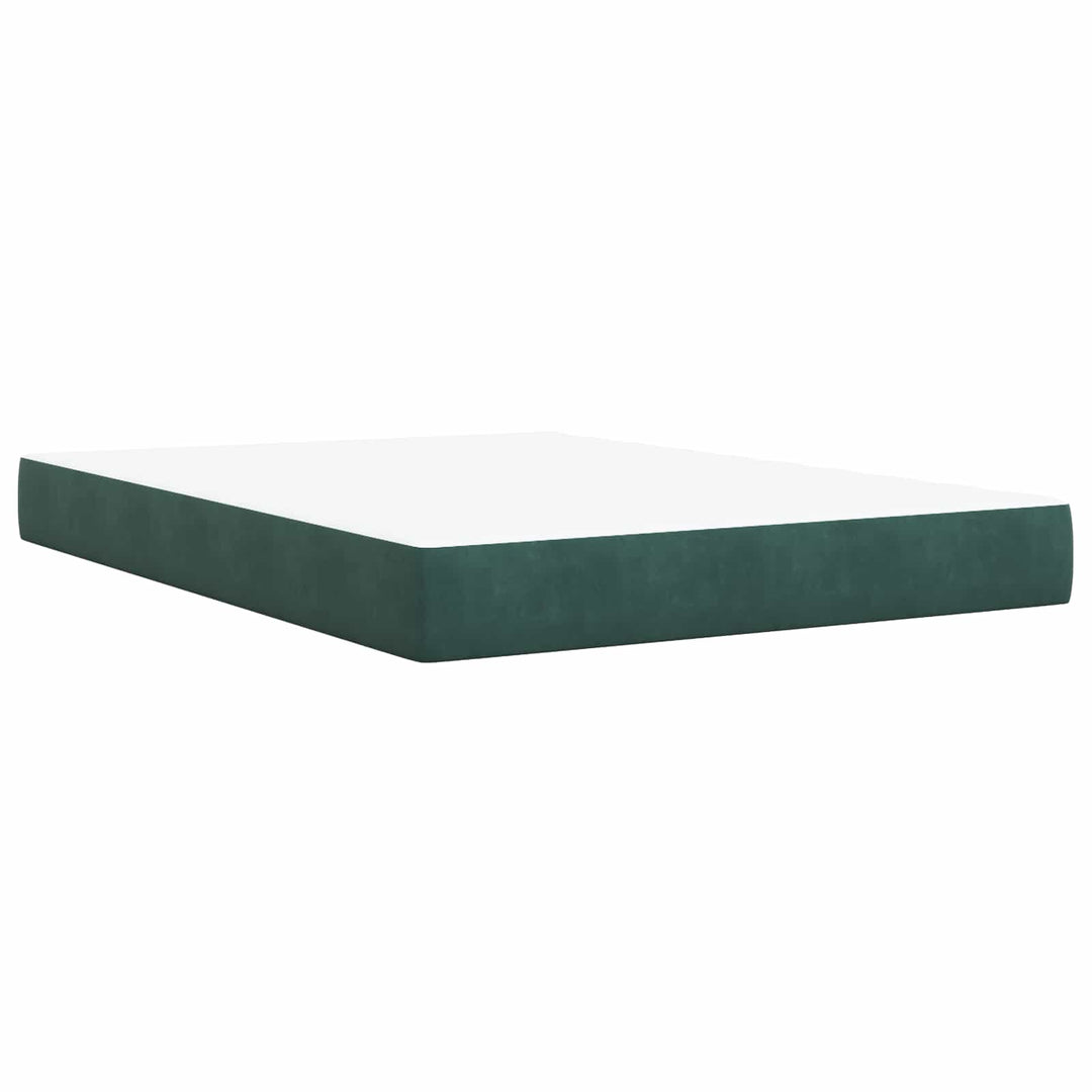 Boxmadras med topmadras Mørkegrøn 140 x 190 cm Fløjl