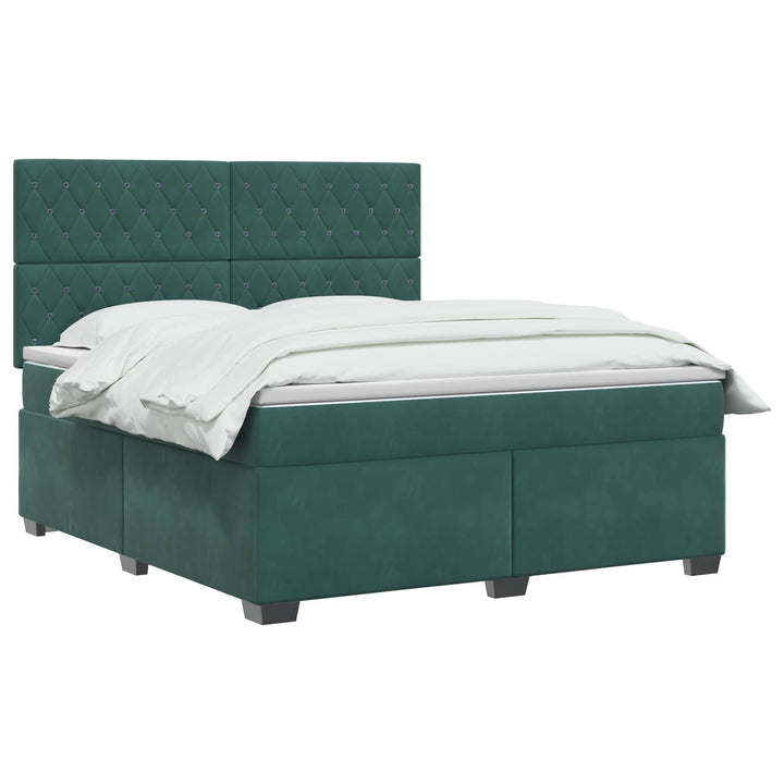 Boxmadras med topmadras Mørkegrøn 140 x 190 cm Fløjl