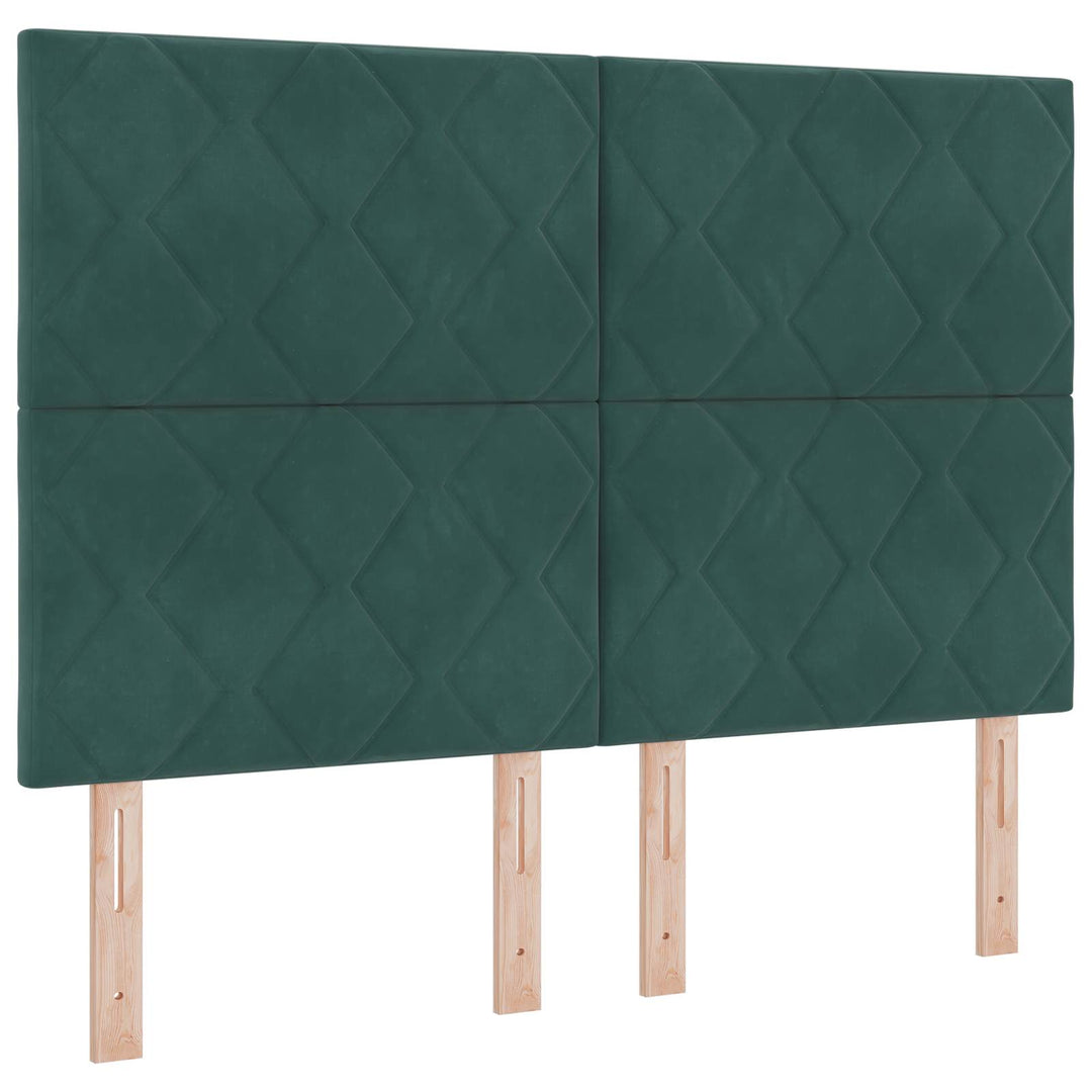 Boxmadras med topmadras Mørkegrøn 140 x 190 cm Fløjl