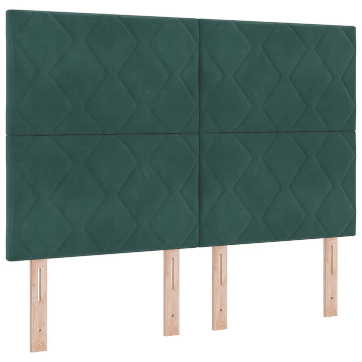 Boxmadras med topmadras Mørkegrøn 140 x 200 cm Fløjl