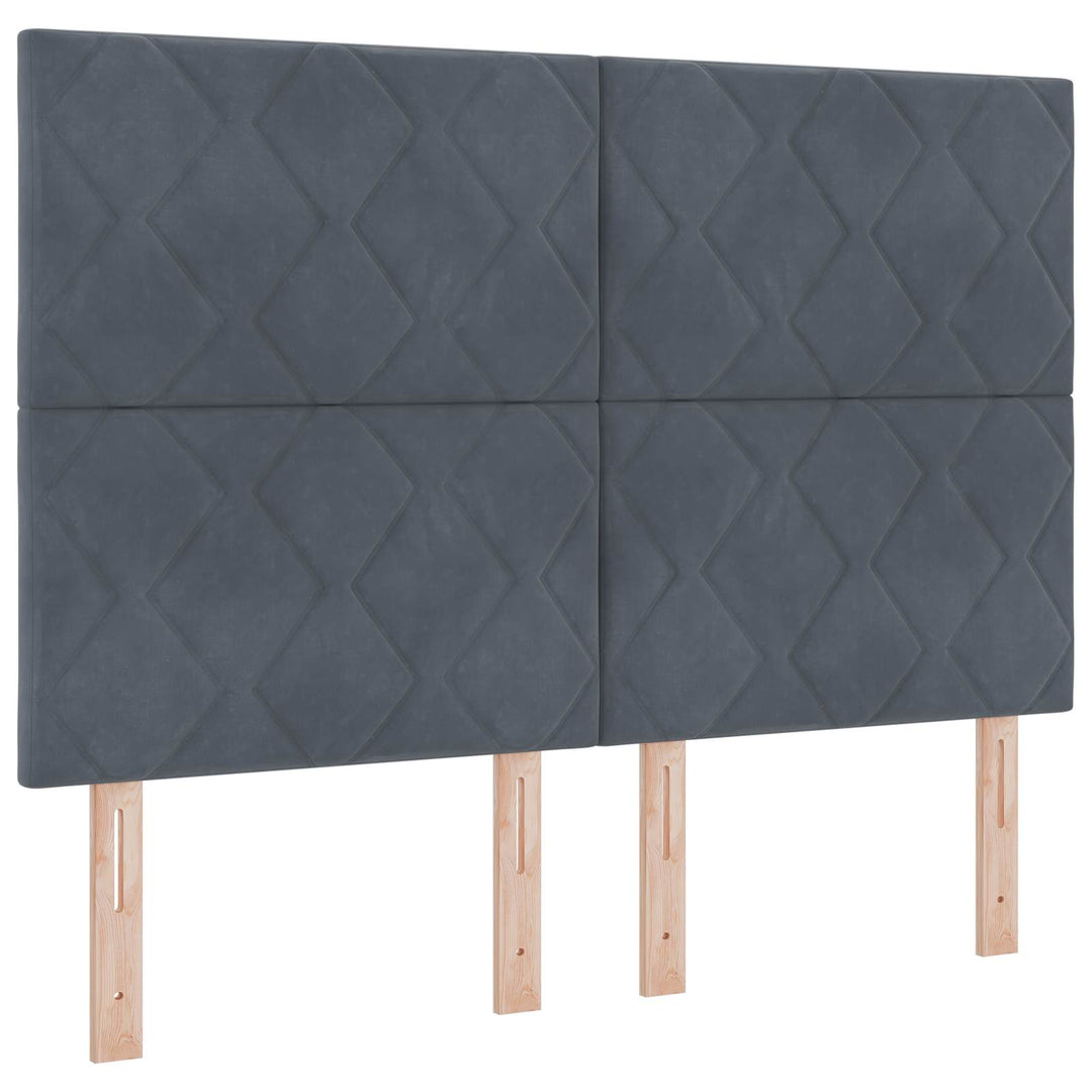 Boxmadras med topmadras Mørkegrå 160 x 200 cm Fløjl