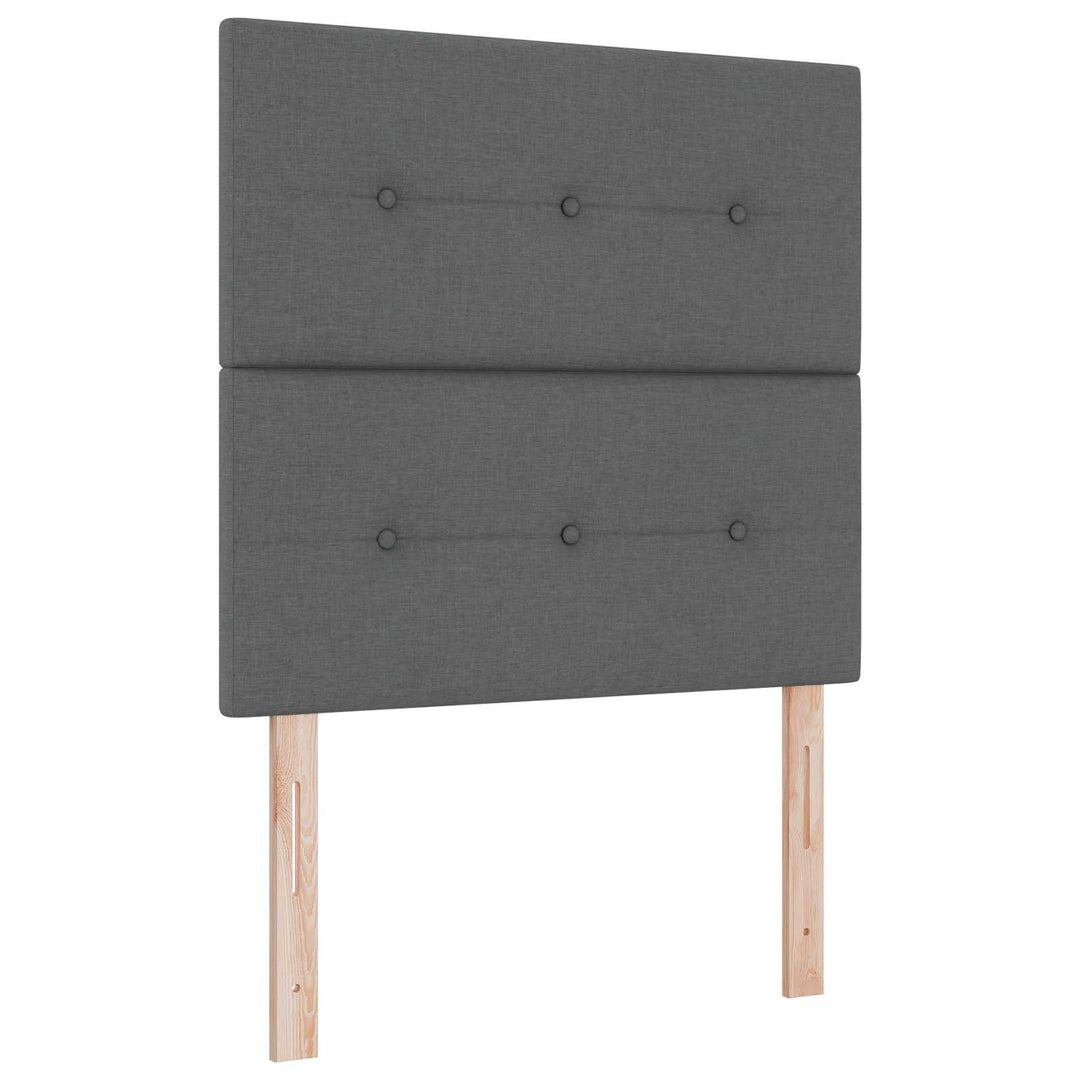 Boxmadras med topmadras Mørkegrå 80 x 200 cm Stof