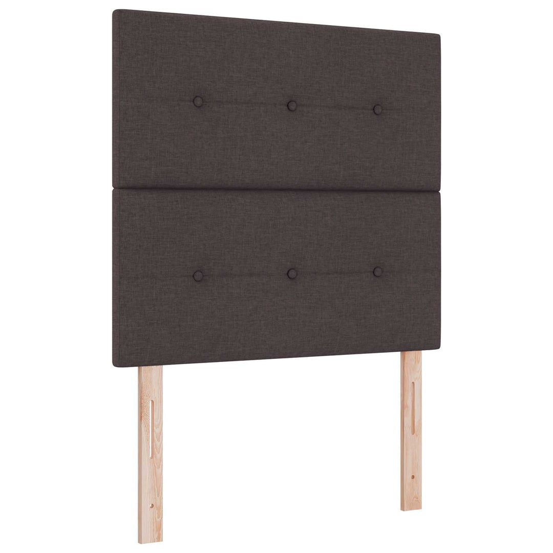 Boxmadras med topmadras Mørk Brun 80 x 200 cm Stof